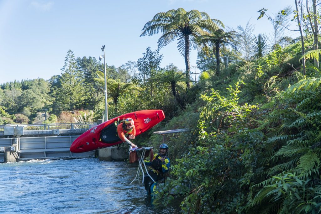 Extreme ironing kayak